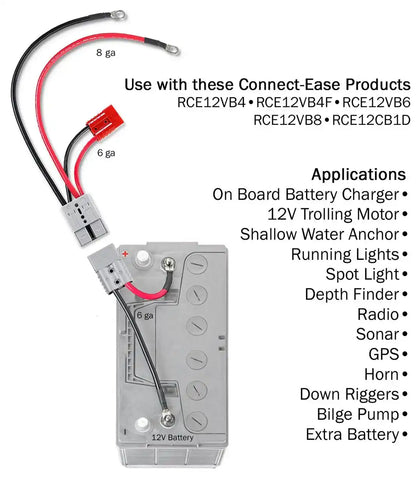 Connect-Ease RCE12VBM6K Battery Connection Harness Start 12