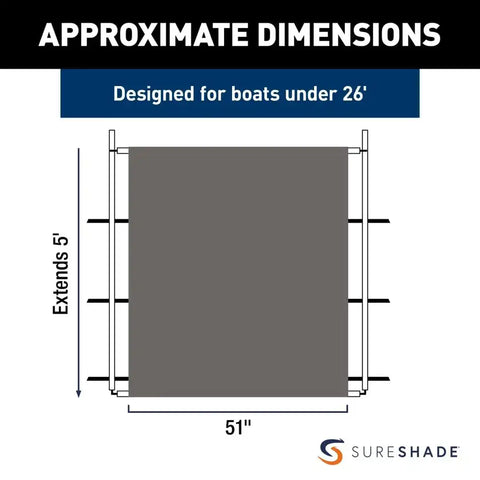 PTX POWER SHADE SS 51 INCH WIDE GRY