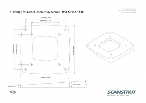 SCANSTRUT WD-OPNARY-01 4 BASE WEDGE FOR DIRECT OPEN ARRAY