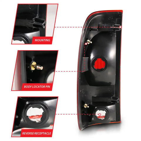 ANZO 311307 TAIL LIGHT ASSEMBLY; RED/CLEAR LENS