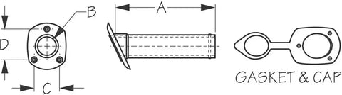 SEA DOG 325175-1 STAINLESS FLUSH ROD HOLDER AND