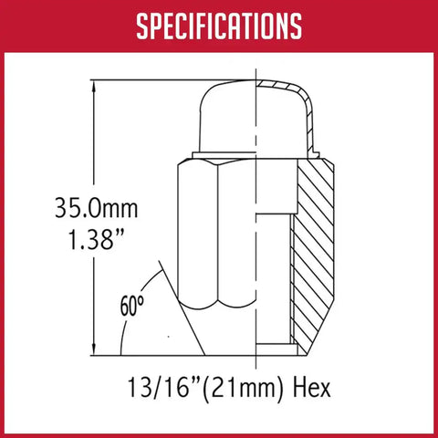 LUG-ACRN 13/16-7/16 LH(BOX OF 100)
