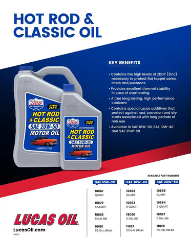 LUCAS OIL 10689 20W-50 HOTROD & CLASSIC