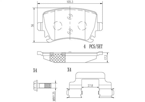 BREMBO P85095N DISC BRAKE PAD SET