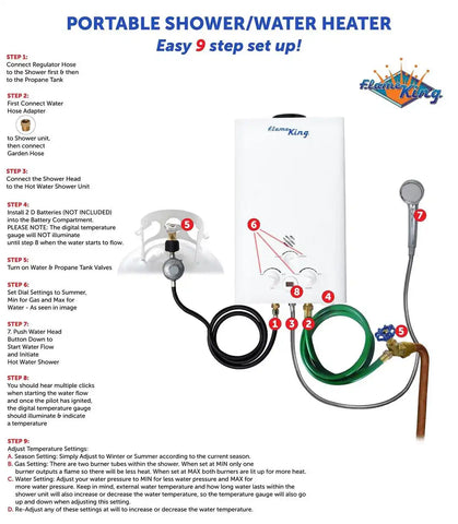 FLAME KING YSNBM264 OUTDOOR HOT WATER SHOWER