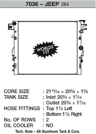 CSF RADIATOR 7036 07-12 JEEP WRANGLER JK)