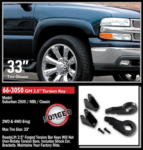 ReadyLift 66-3050 2000-10 CHEV/GMC 2500/3500HD 2.5'' Front Leveling Kit (Forged Torsion Key)