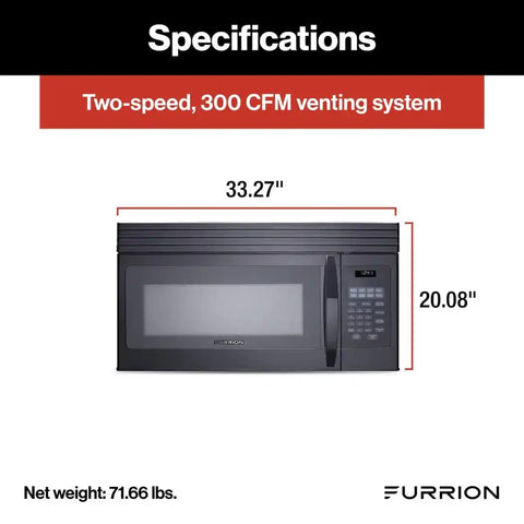 FURRION LLC FMCM15-BL-A 1.5CF OTR CONVECTION MICROWAVE OVEN