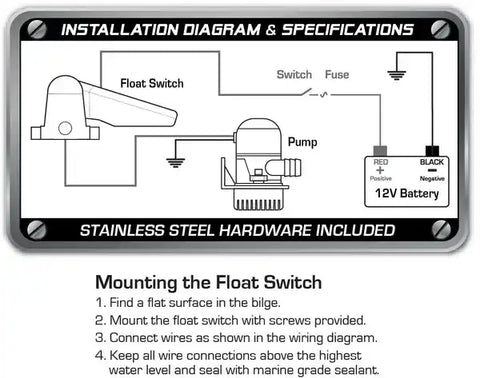 T-H MARINE BE-PL-57438-DP BILGE PUMP FLOAT SWITCH