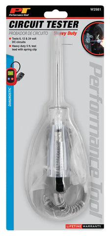 Performance Tool W2981 Circuit Tester No Display 12 Volts