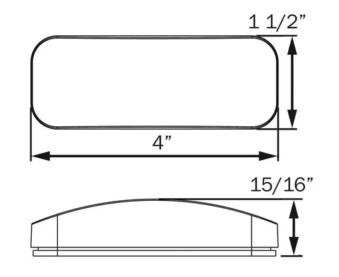 LED MARK;RECT;2 DIODE;2WIRE;RED;PLY