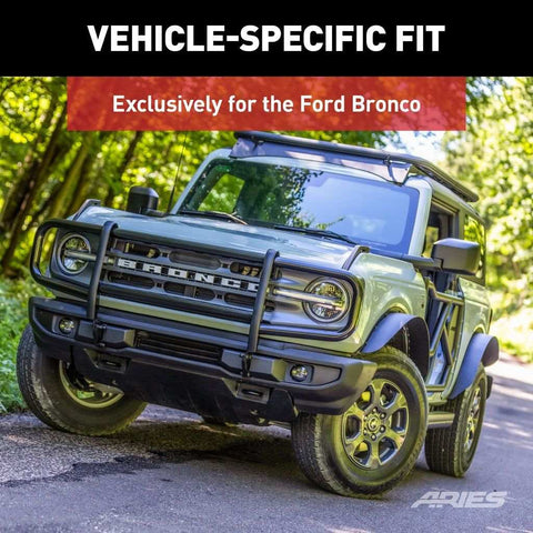 Aries 7100 Grille Guard Powder Coated Black Steel With Brush Guard Without Skid