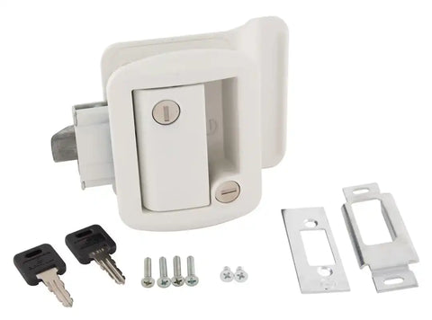 AP Products 013-571 Entry Door Latch Travel Trailer Lock White With Keys