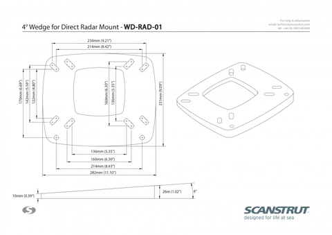 SCANSTRUT WD-RAD-01 4 BASE WEDGE FOR DIRECT RADOME MOU