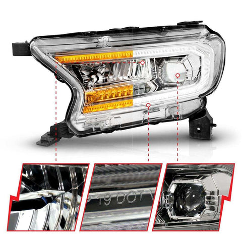 ANZO USA 111614 Headlight Assembly LED Bulb Projector Beam With Initiation/ LED Day