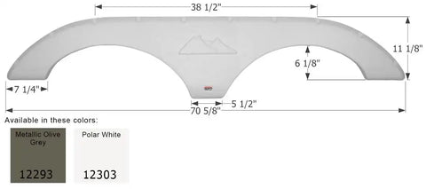 ICON 12303 KEYSTONE TANDOM FENDER SKIRT WHITE