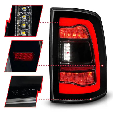 ANZO USA 311470 Tail Light Assembly LED Smoke Lens Black Housing Red Brake Light/
