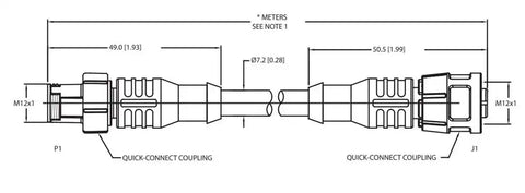 MARETRON QCM-CG1-QCF-01 NYLON TO METAL CONNECTOR CABLE