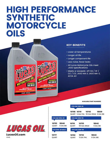 LUCAS OIL 10702 20W-50 MOTORCYCLE OIL