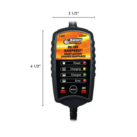 BATTERY DOC  6/12V 2 AMP RAINPROOF