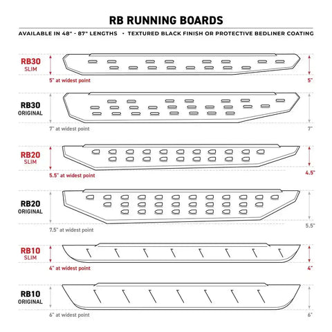 Go Rhino 69643280ST Running Board RB30 Slim 24-26 Toyota Tacoma Double Cab (Crew)
