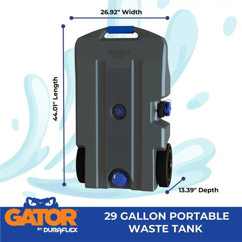 DURAFLEX 21903 GATOR WASTE TANK 29 GAL 2 WHEEL