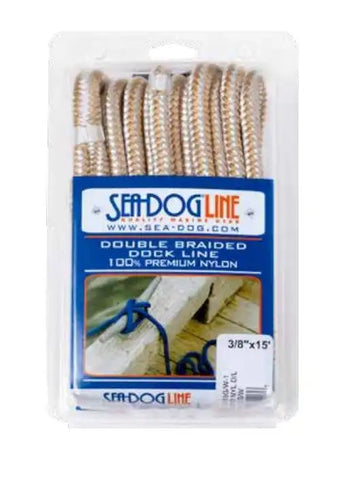 SEA DOG 302110010G/W-1 DOUBLE BRAIDED NYLON DOCK LINE