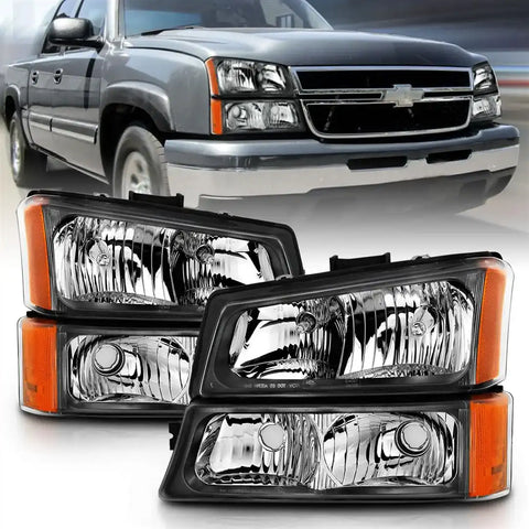 ANZO 111452 CRYSTAL HEADLIGHT SET; CLEAR LENS;
