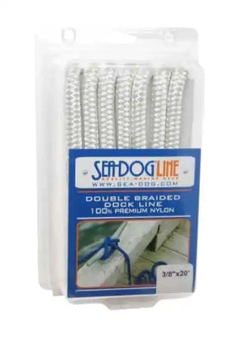 SEA DOG 302110015WH-1 DOUBLE BRAIDED NYLON DOCK LINE