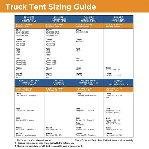 MID SIZE SHORT BED TENT