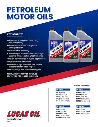 LUCAS OIL 10275 SAE 10W-40 MOTOR OIL/6X1/