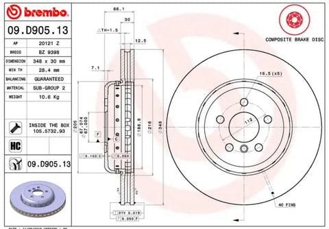 BREMBO 09D90513C02 DISC BRAKE ROTOR