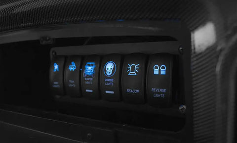 LED ROCKER SWITCH W/ BLUE LED RADIA