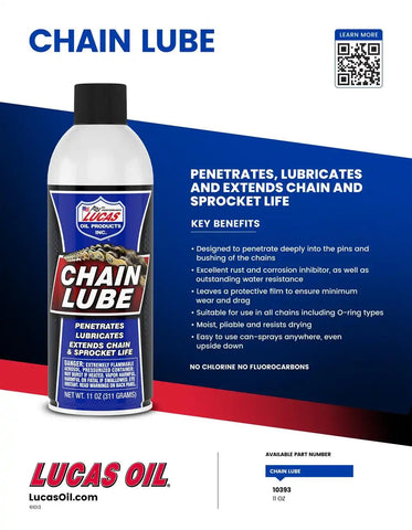 LUCAS OIL 10393 CHAIN LUBE AEROSOL/12X1/1