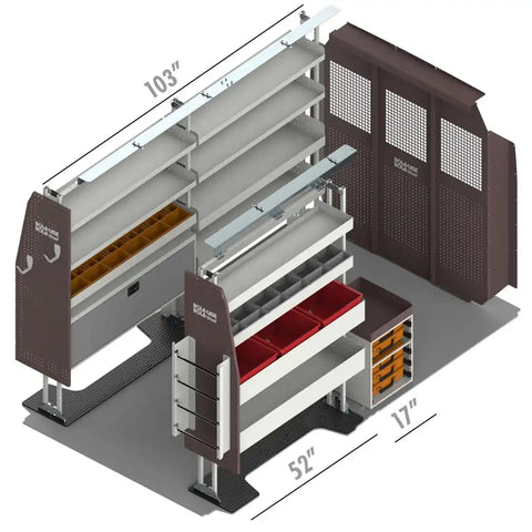 ROLACASE RSFMHREL-RPSH136 VAN SHELVING ELECTRICAL BIN PACKAGE