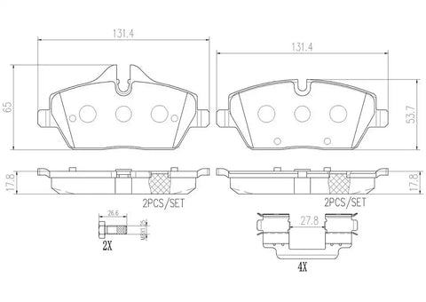 BREMBO P06034N DISC BRAKE PAD SET