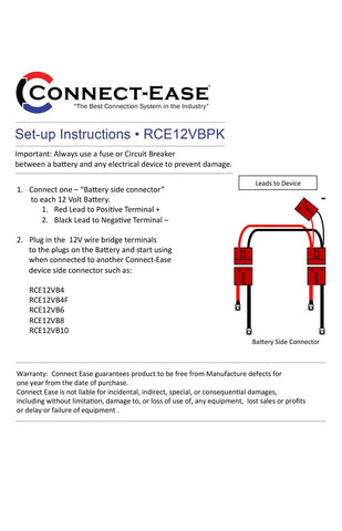 CONNECT EASE RCE12VBPK 12 VOLT PARALLEL BATTERY