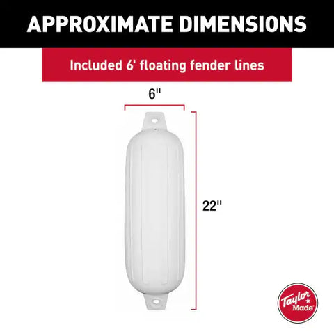 6' X 22' BG FENDER 2 PK.WHITE W/BLK