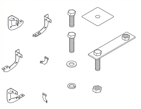 Raptor RB-0200-BK - Slide Track Bracket Kit Black E-Coated Rocker Panel Mount