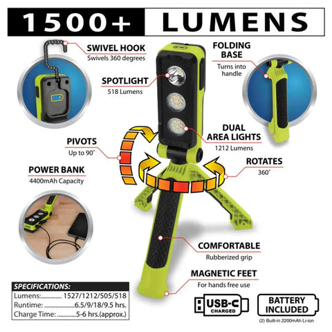 1500LMTRIPODLI-IONWORKLIGHT