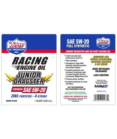LUCAS OIL 10476 JR. DRAGSTER / KARTING OIL SAE 5W-2