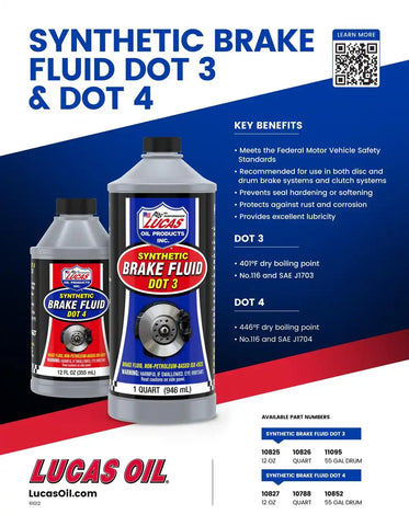 LUCAS OIL 10825 DOT 3 BRAKE FLUID 12OZ