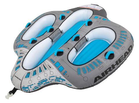 Airhead AHTC-854 Towable Tube 1 To 4 Riders Gray/ Blue Nylon