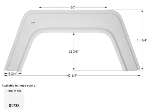 ICON 01738 42 1/4'X18 3/4'POLAR WHT