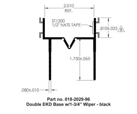 DBLE EKD BASE-W/1-3/4 WIPER BLACK