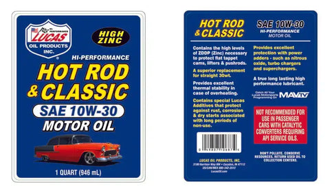 LUCAS OIL 10687 10W-30 HOTROD & CLASSIC
