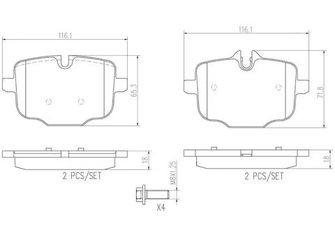 BREMBO P06061N DISC BRAKE PAD SET