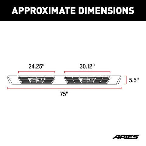 ARIES 2558056 ASCENTSTEP 75' BLACK STEEL RUNNING