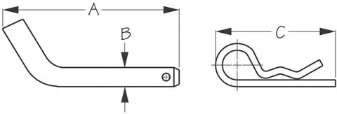 SEA DOG 751062-1 ZINC PLATED STEEL RECEIVER PIN