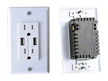 AC DUAL OUTLET W/ COVER & 2 USB CHA